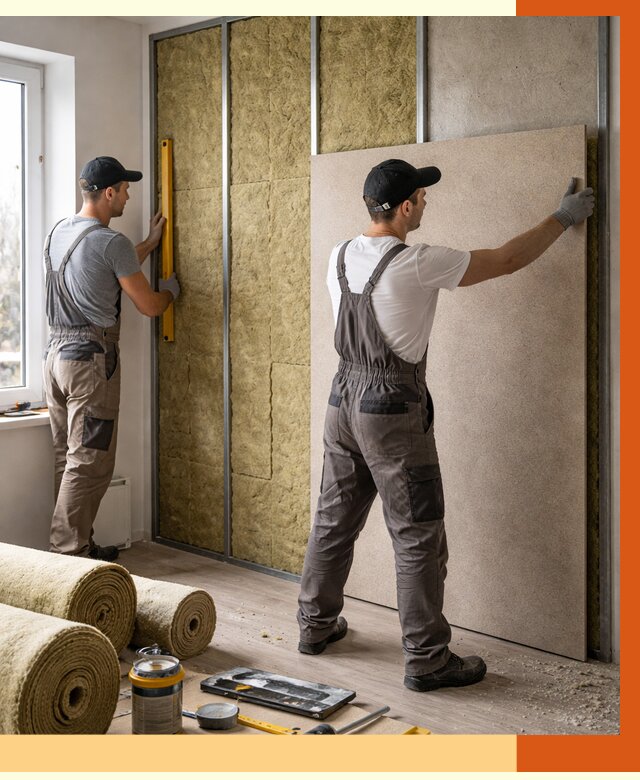 Шумоизоляция стен в Дюртюли от 4691 руб/м2 — звукоизоляция стен под ключ | ТепломастерДюр