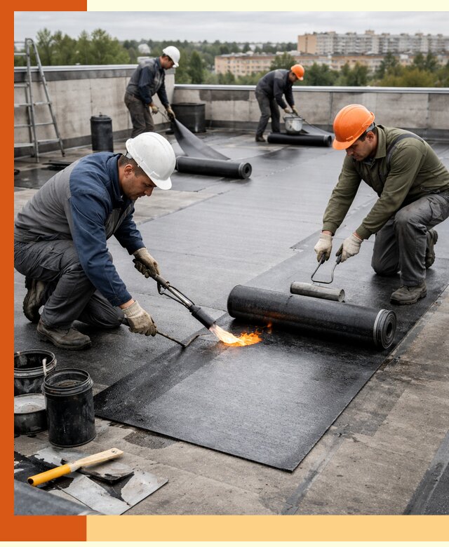 Профессиональная гидроизоляция плоской кровли в Дюртюли