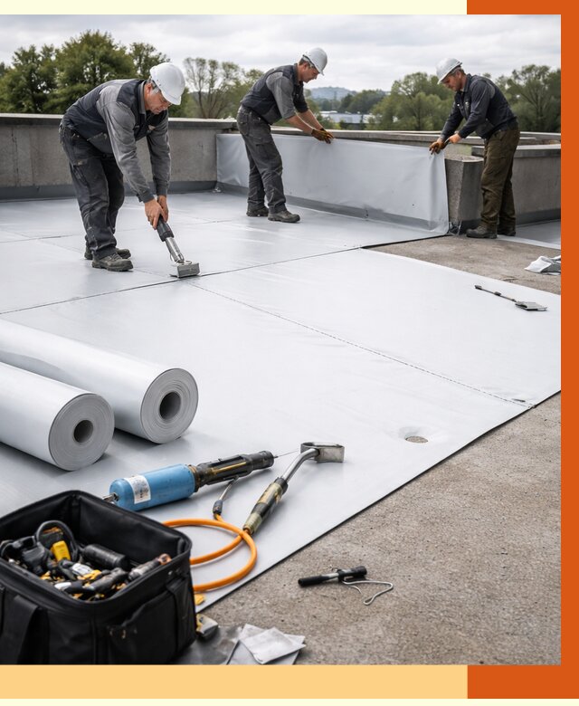 Гидроизоляция мембранной кровли в Дюртюли от 7819 руб./м² — профессионально | ТепломастерДюр