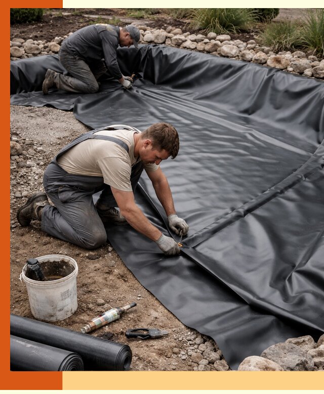 Гидроизоляция пруда в Дюртюли: надежная защита и герметизация