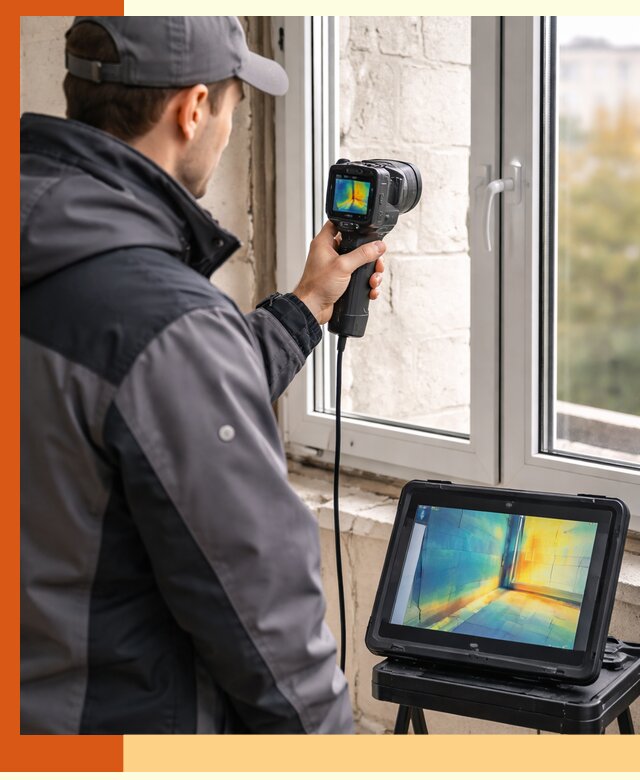 Тепловизионное обследование дома в Дюртюли для выявления утечек тепла