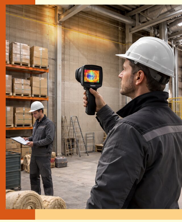 Тепловизионное обследование склада и выявление утечек в Дюртюли