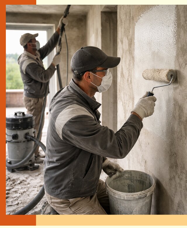 Подготовка поверхности под напыление утеплителя в Дюртюли